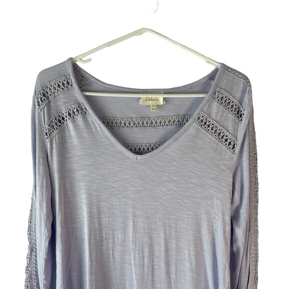 Anthropologie Delletta Women's Size Small Light Blue Blouse Cottage Rayon Light - Picture 2 of 9